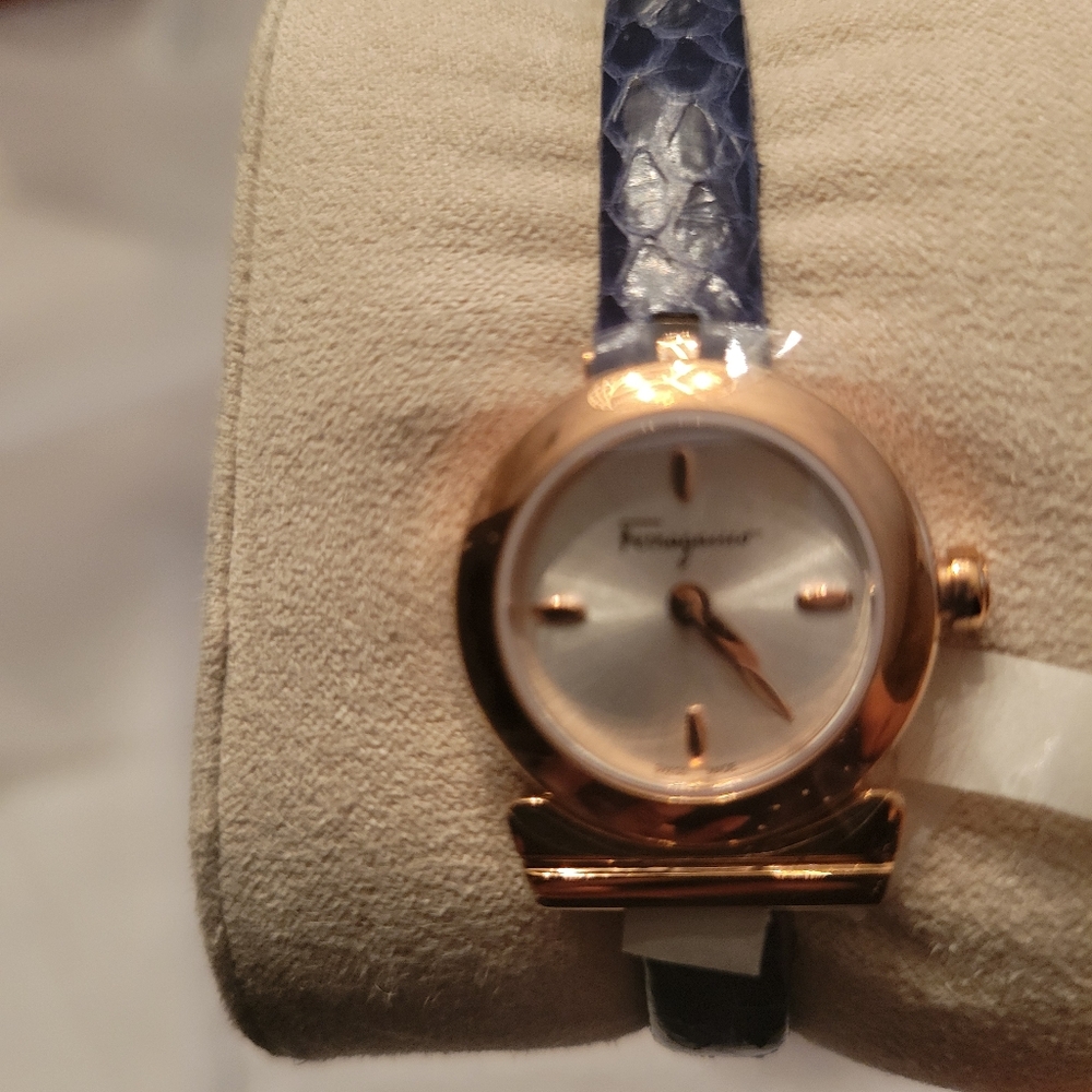 Salvatore Ferragamo Elegant Gold and Blue Watch - Picture 4 of 13